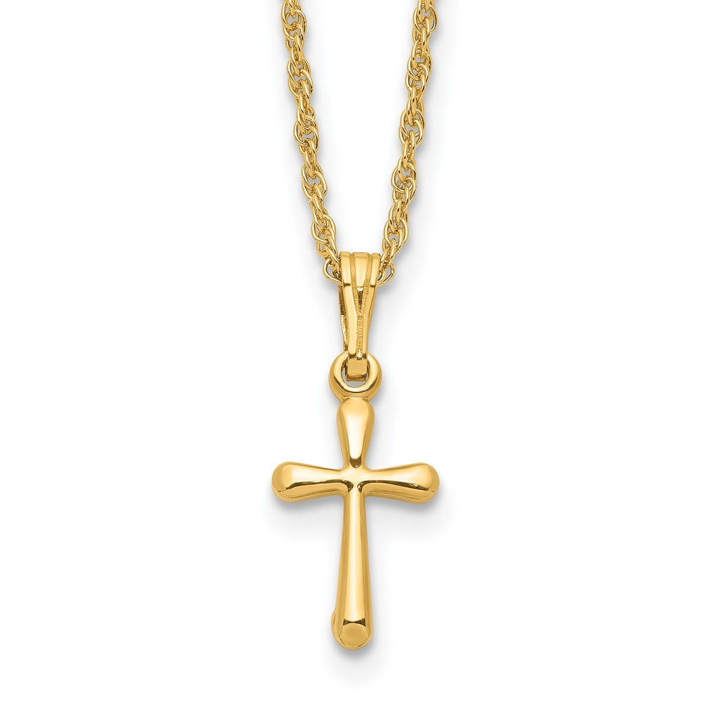 Kelly Waters Gold-plated Small Polished Rounded Cross 18 inch Necklace