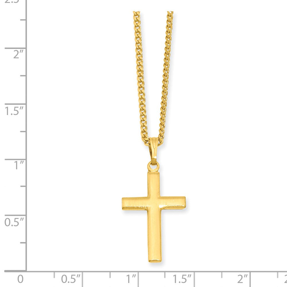 Kelly Waters Gold-plated Medium Polished Cross 18 inch Necklace