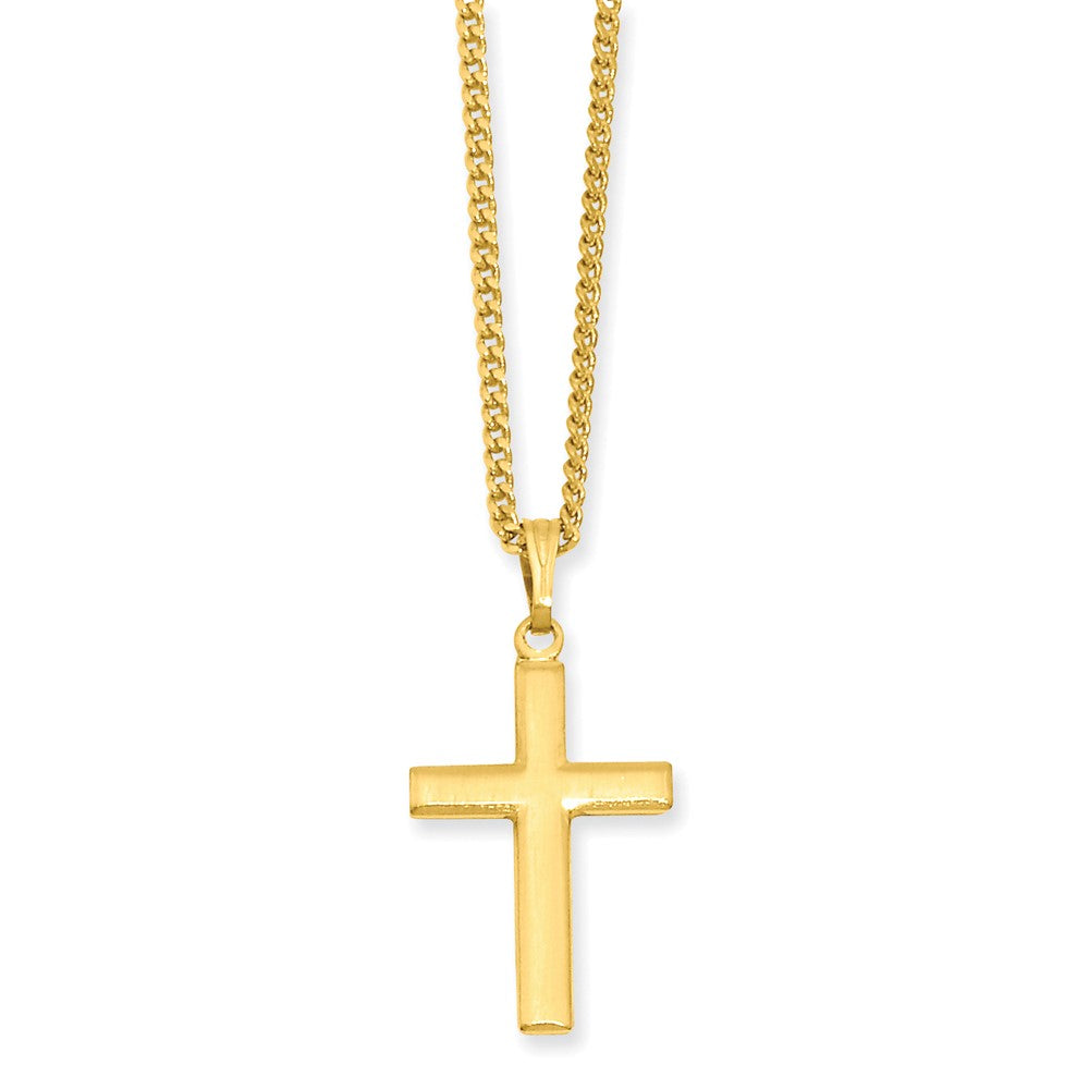 Kelly Waters Gold-plated Medium Polished Cross 18 inch Necklace