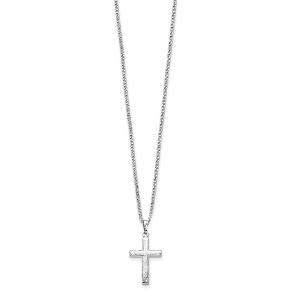 Kelly Waters Rhodium-plated Medium Polished Cross 18 inch Necklace