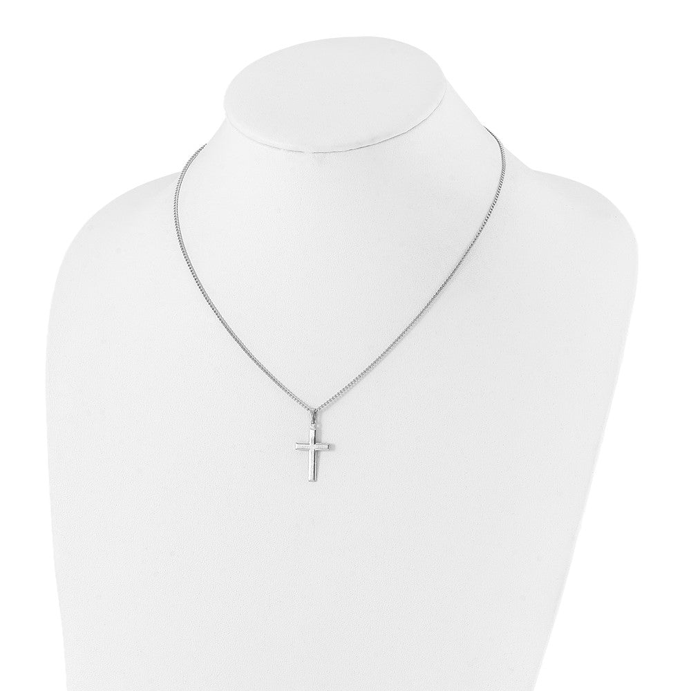 Kelly Waters Rhodium-plated Medium Polished Cross 18 inch Necklace