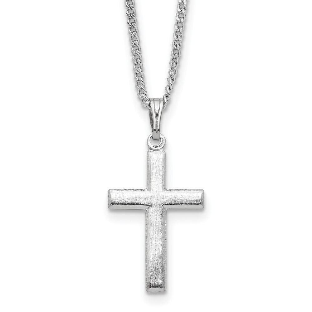 Kelly Waters Rhodium-plated Medium Polished Cross 18 inch Necklace