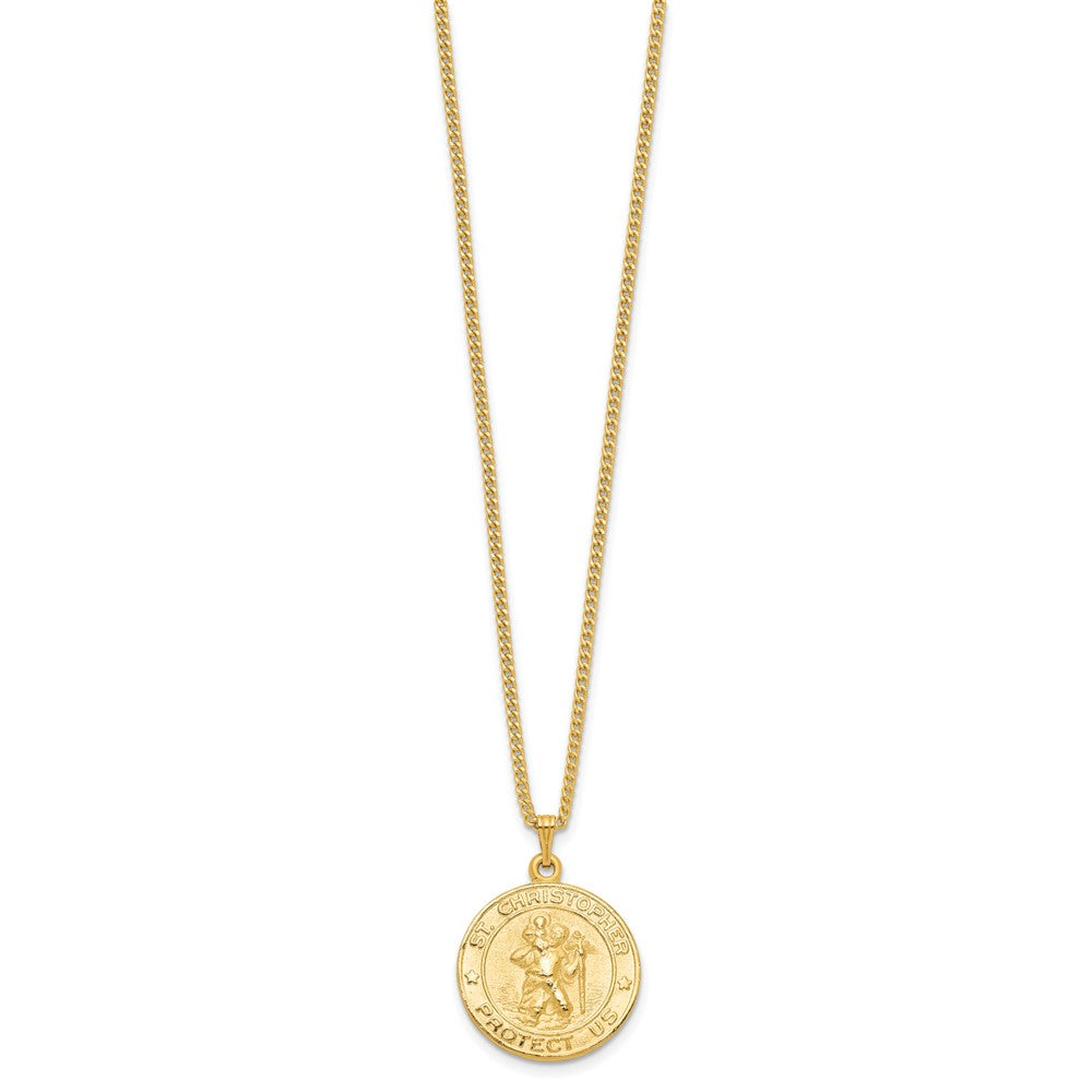 Kelly Waters Gold-plated St. Christopher Medal 24 inch Necklace