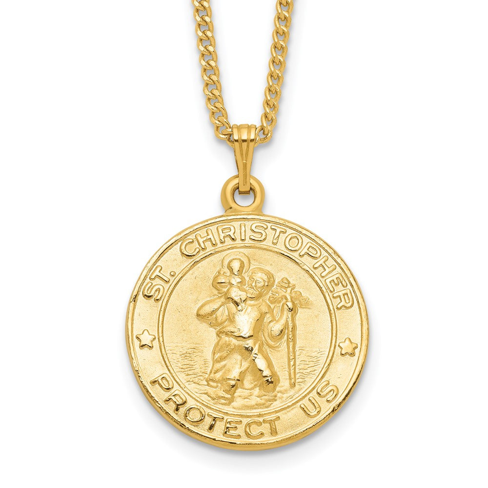 Kelly Waters Gold-plated St. Christopher Medal 24 inch Necklace