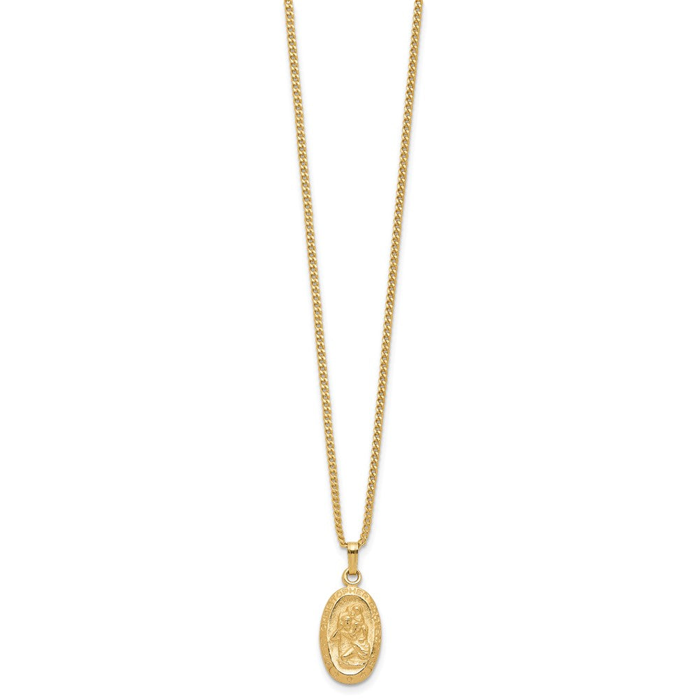 Kelly Waters Gold-plated Oval St. Christopher Medal 18 inch Necklace