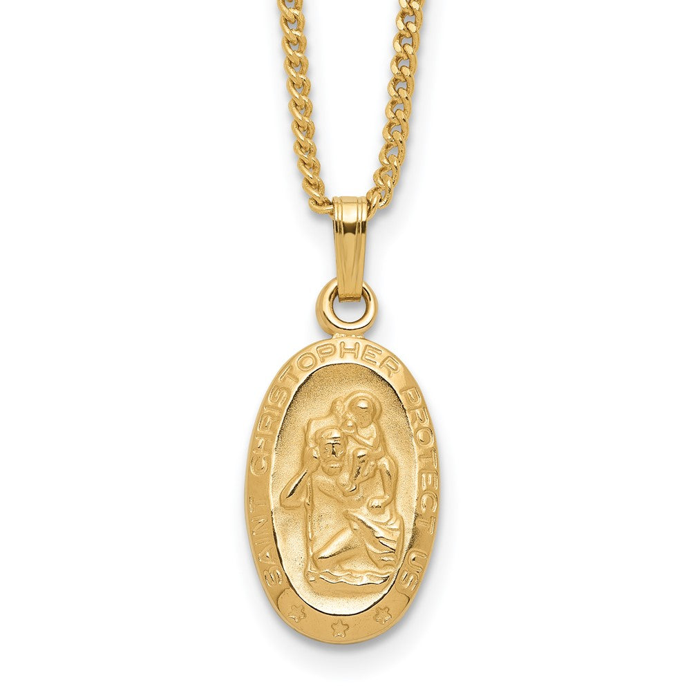 Kelly Waters Gold-plated Oval St. Christopher Medal 18 inch Necklace