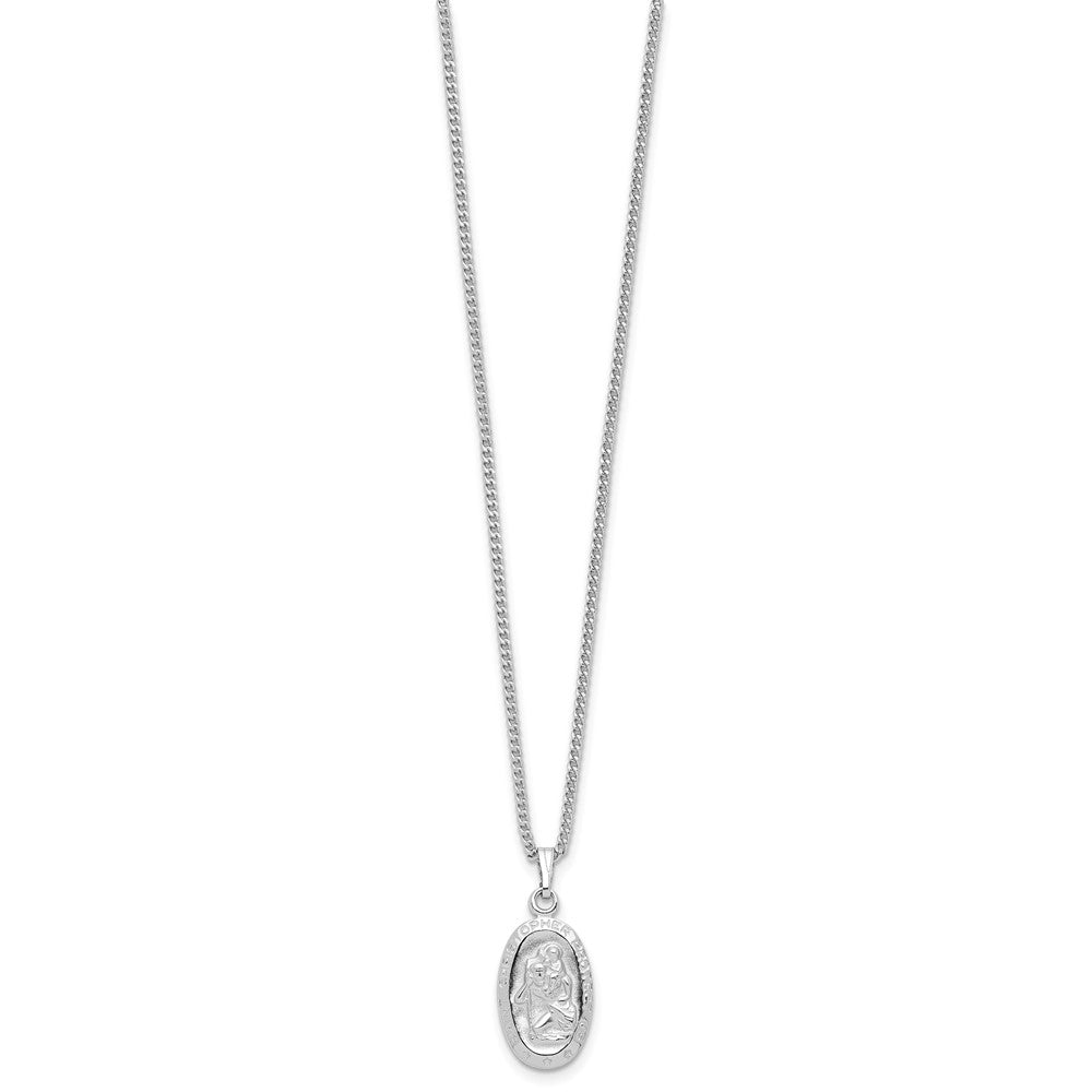 Kelly Waters Rhodium-plated Oval St. Christopher Medal 18 inch Necklace