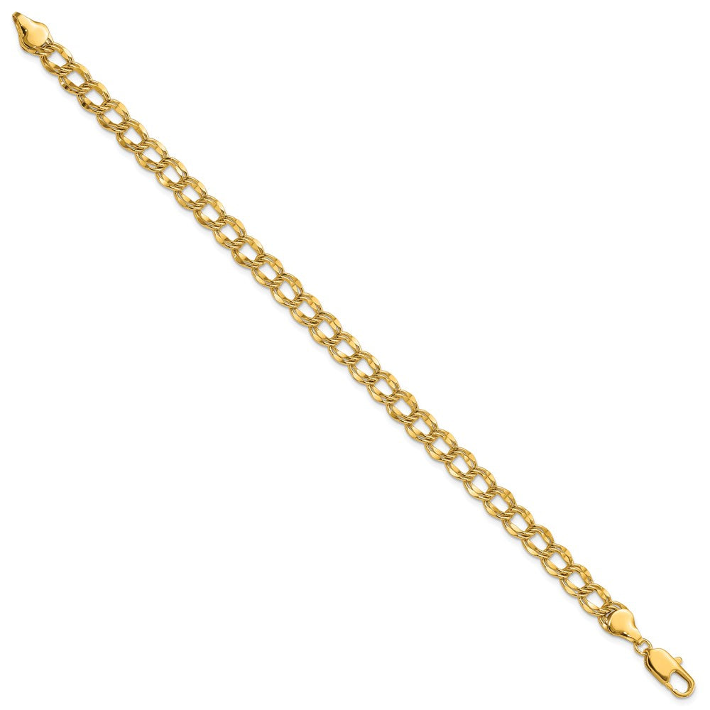 Kelly Waters Gold-plated 6.5mm Double Link Charm 8.25 inch Bracelet