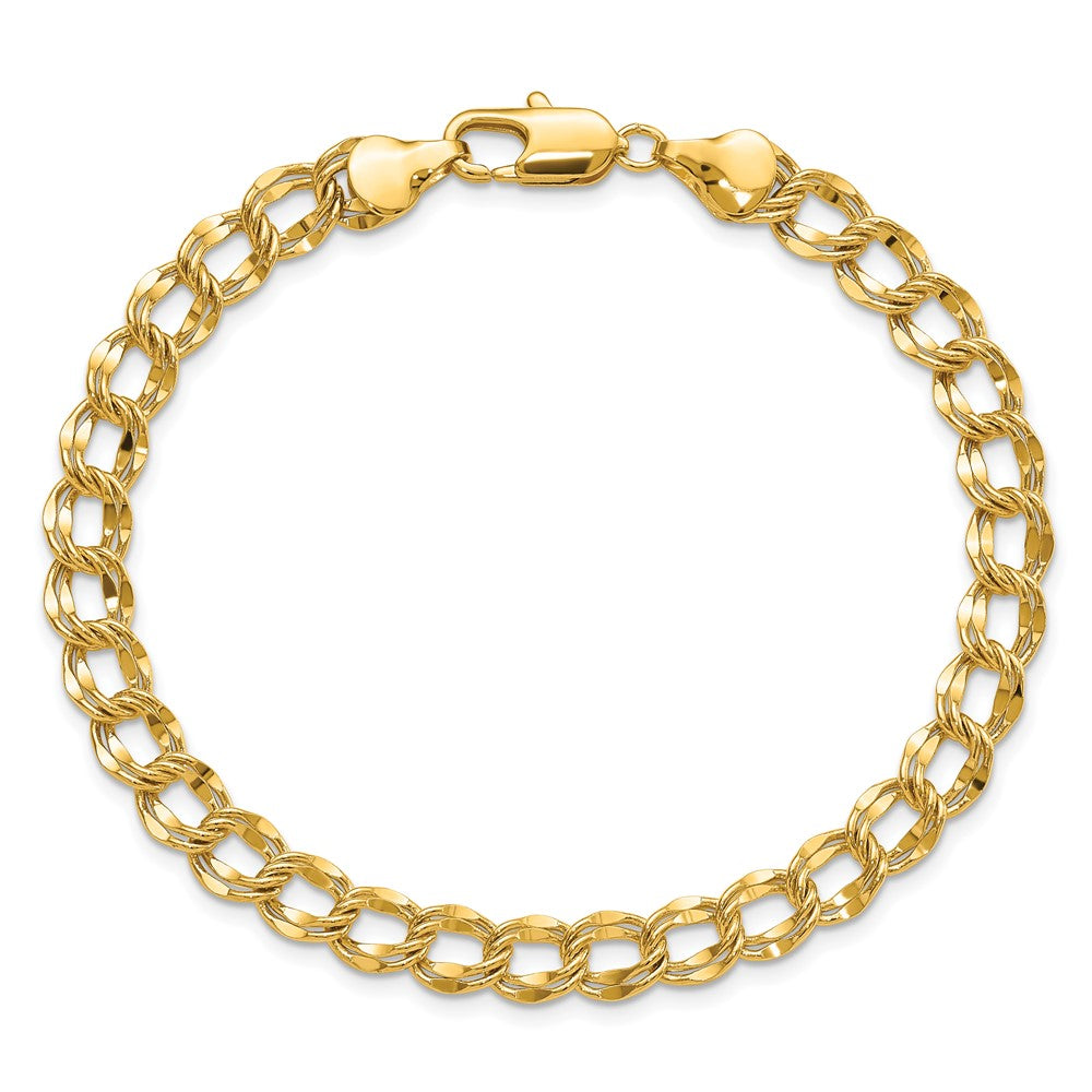 Kelly Waters Gold-plated 6.5mm Double Link Charm 8.25 inch Bracelet