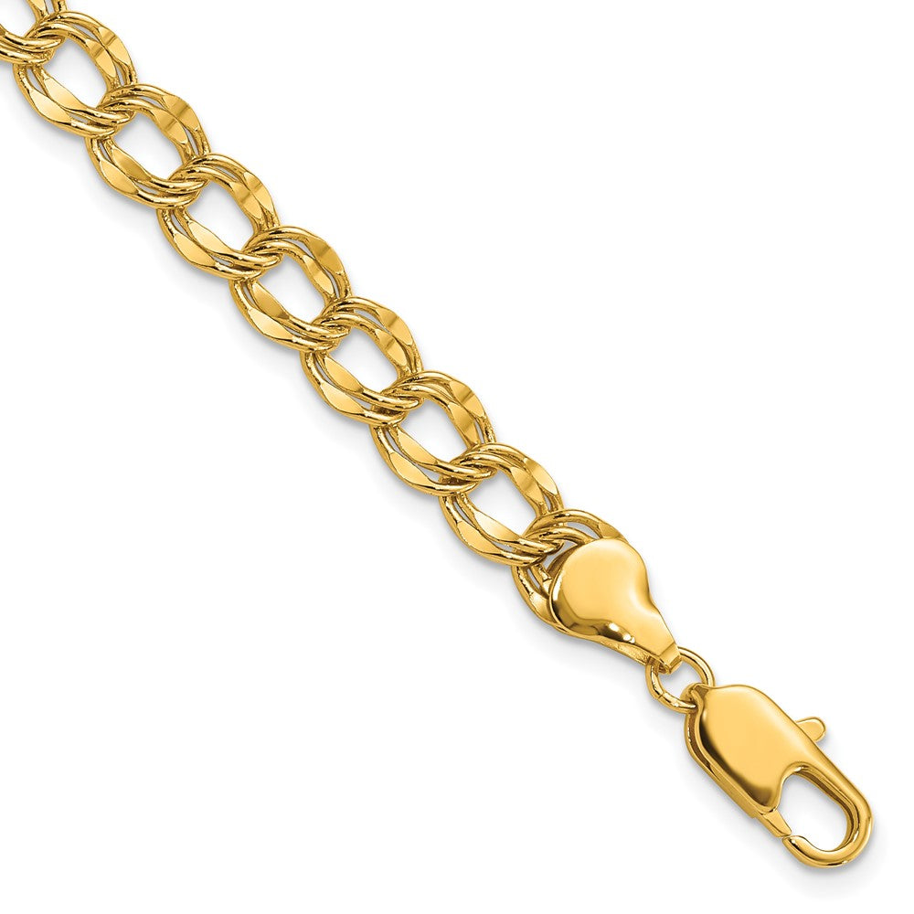 Kelly Waters Gold-plated 6.5mm Double Link Charm 7.25 inch Bracelet