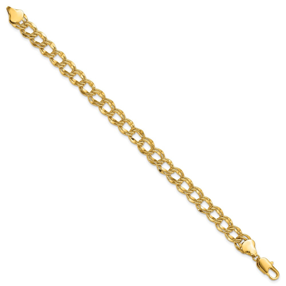 Kelly Waters Gold-plated 8mm Double Link Charm 8.25 inch Bracelet