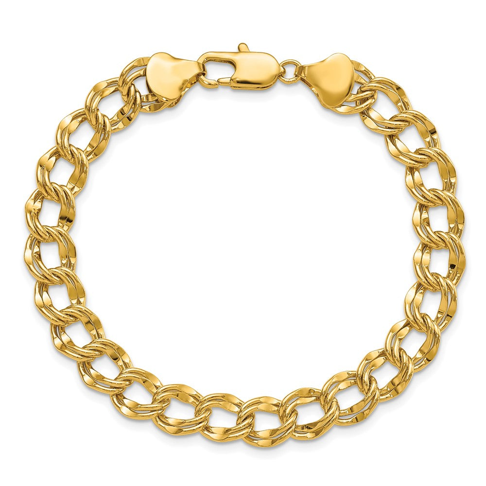 Kelly Waters Gold-plated 8mm Double Link Charm 8.25 inch Bracelet