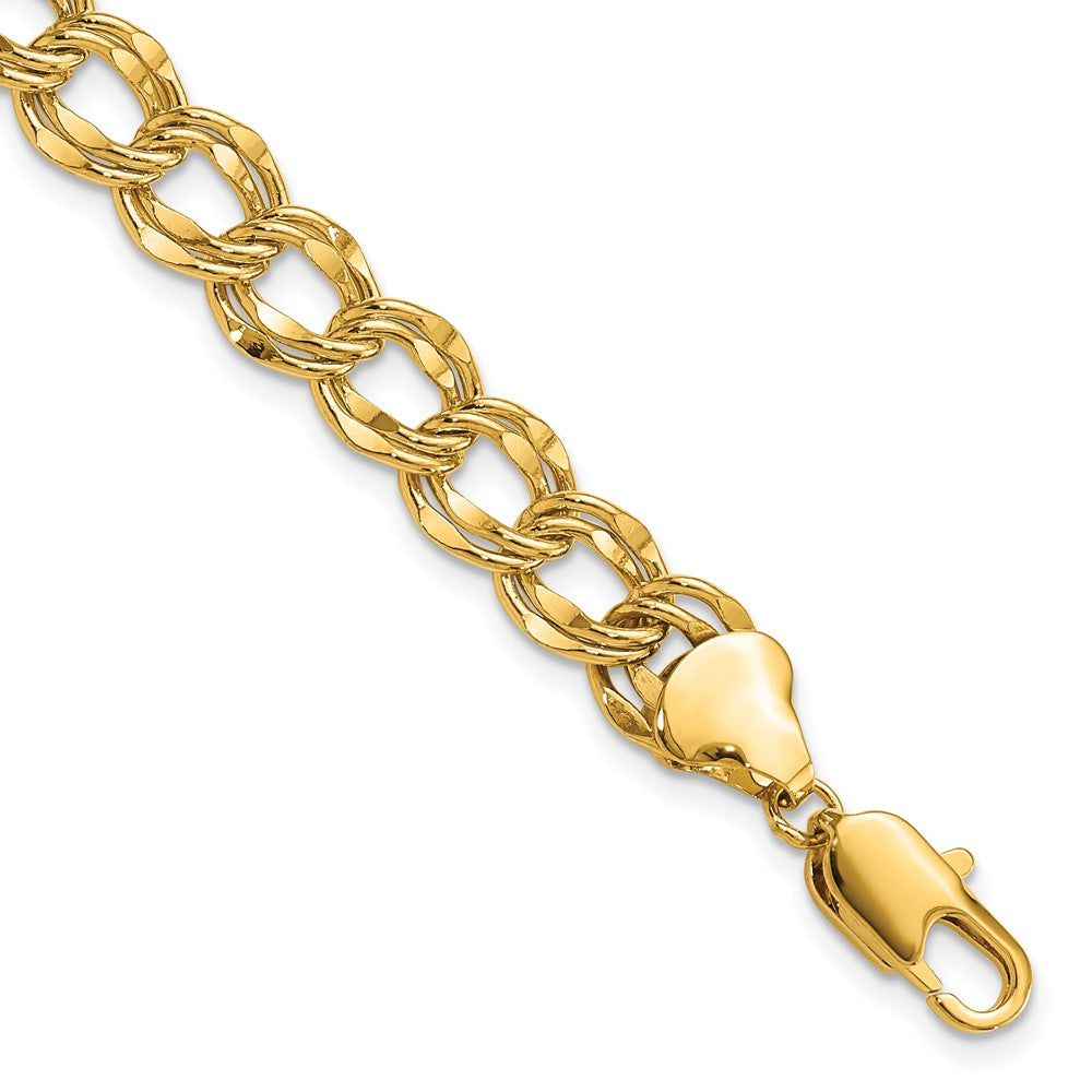 Kelly Waters Gold-plated 8mm Double Link Charm 7.25 inch Bracelet