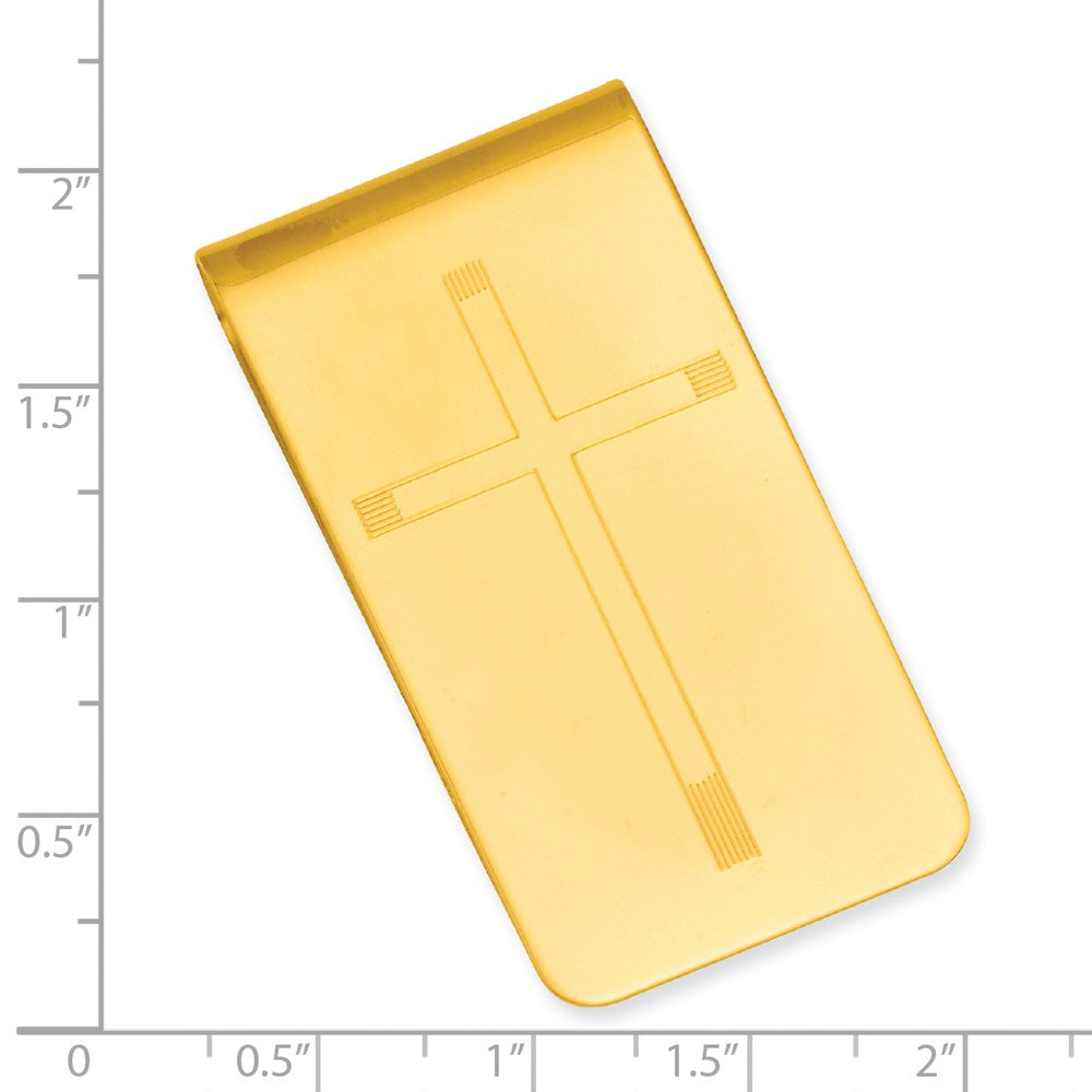 Gold-plated Kelly Waters Cross Engraveable Money Clip