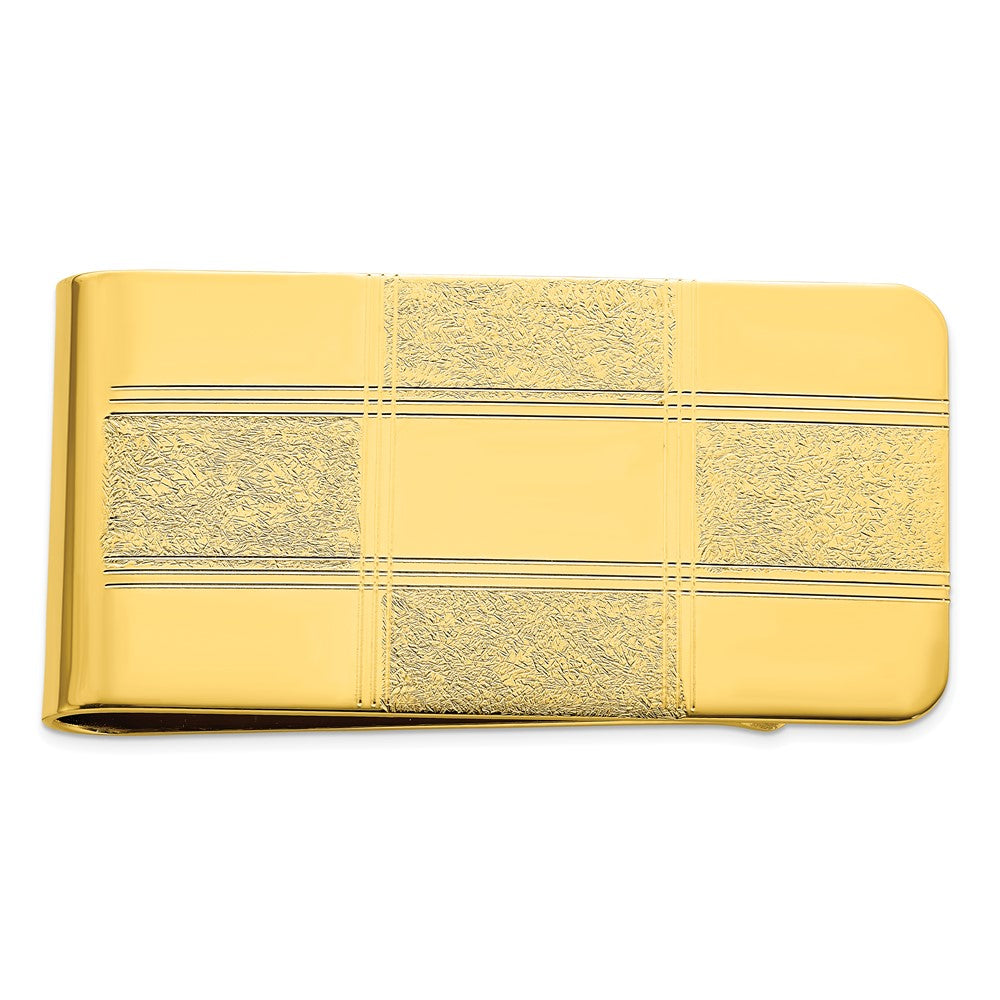 Gold-plated Kelly Waters Four Square Engraveable Money Clip