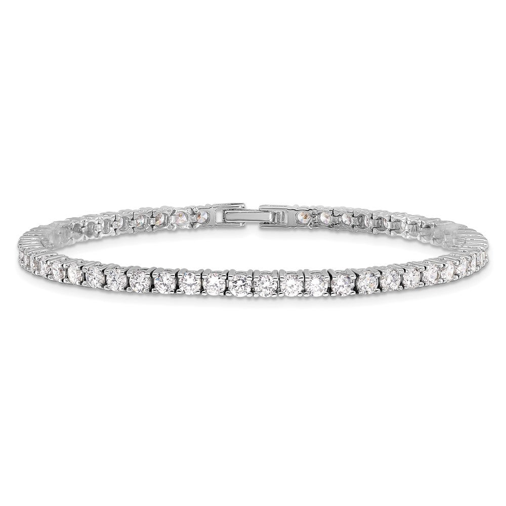 Kelly Waters Rhodium-plated Prong Set CZ 7.25 inch Tennis Bracelet