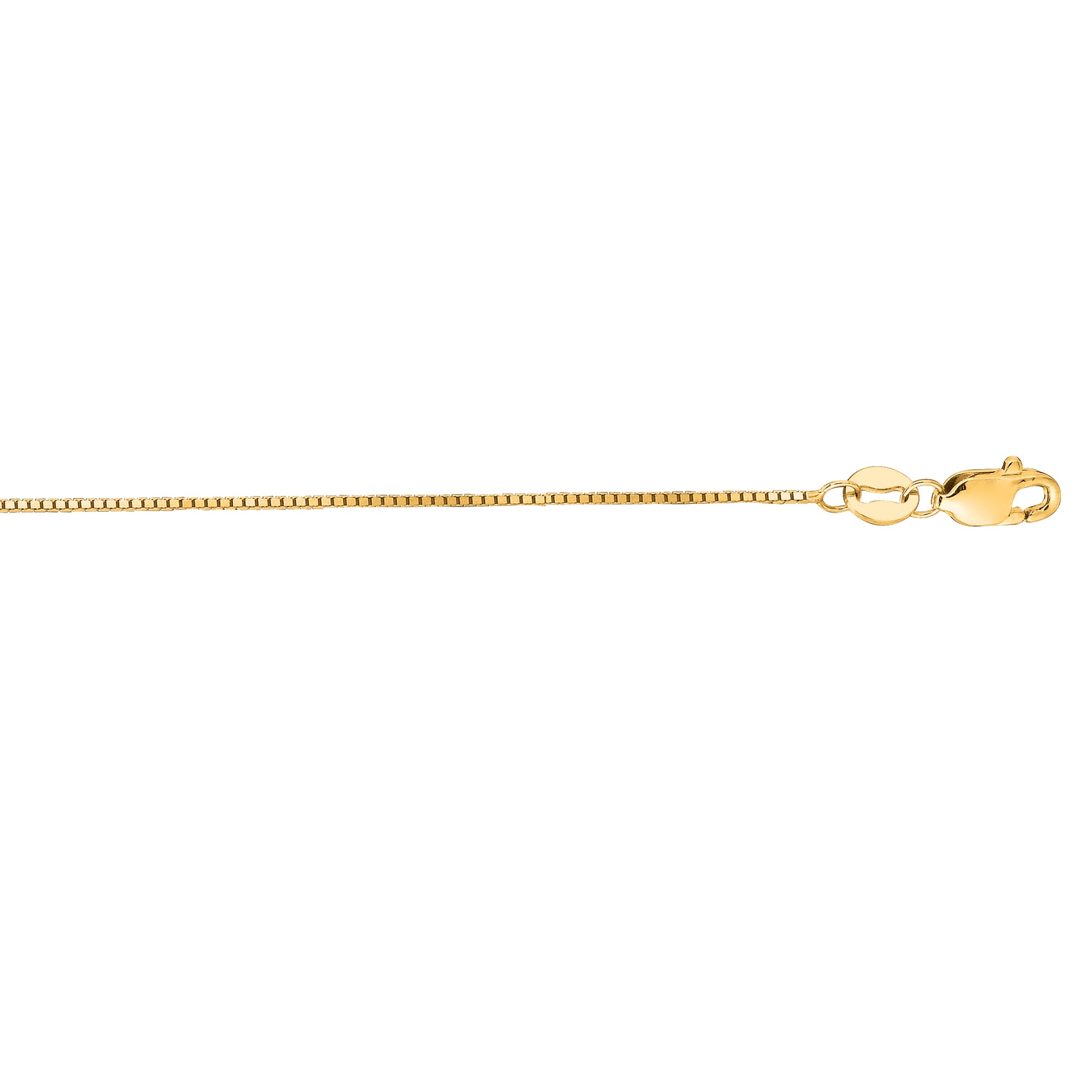 14K Yellow Gold .60mm Classic Box 24" Chain with Lobster Lock