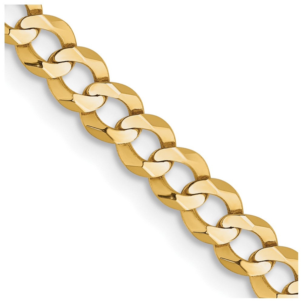 14K 24 inch 3.7mm Lightweight Flat Cuban with Lobster Clasp Chain