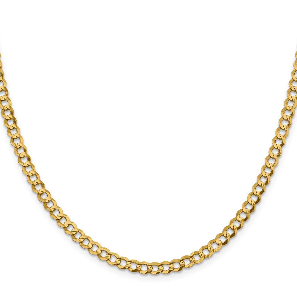 14K 24 inch 4.7mm Lightweight Flat Cuban with Lobster Clasp Chain