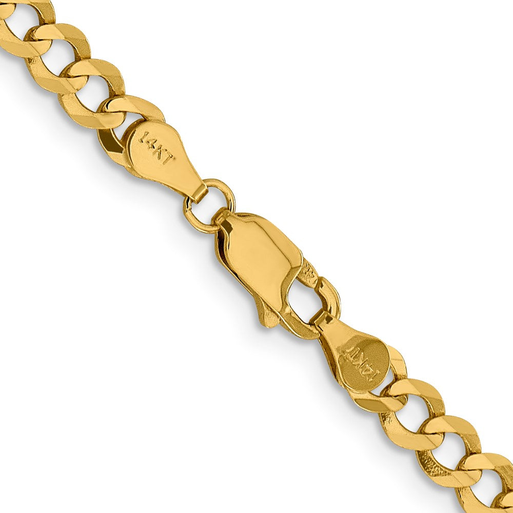 14K 24 inch 4.7mm Lightweight Flat Cuban with Lobster Clasp Chain