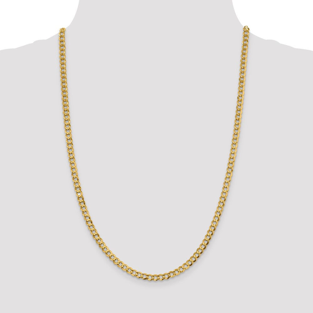 14K 24 inch 4.7mm Lightweight Flat Cuban with Lobster Clasp Chain