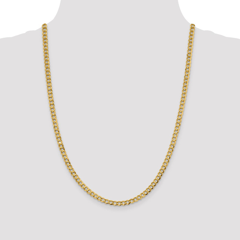 14K 24 inch 4.7mm Lightweight Flat Cuban with Lobster Clasp Chain