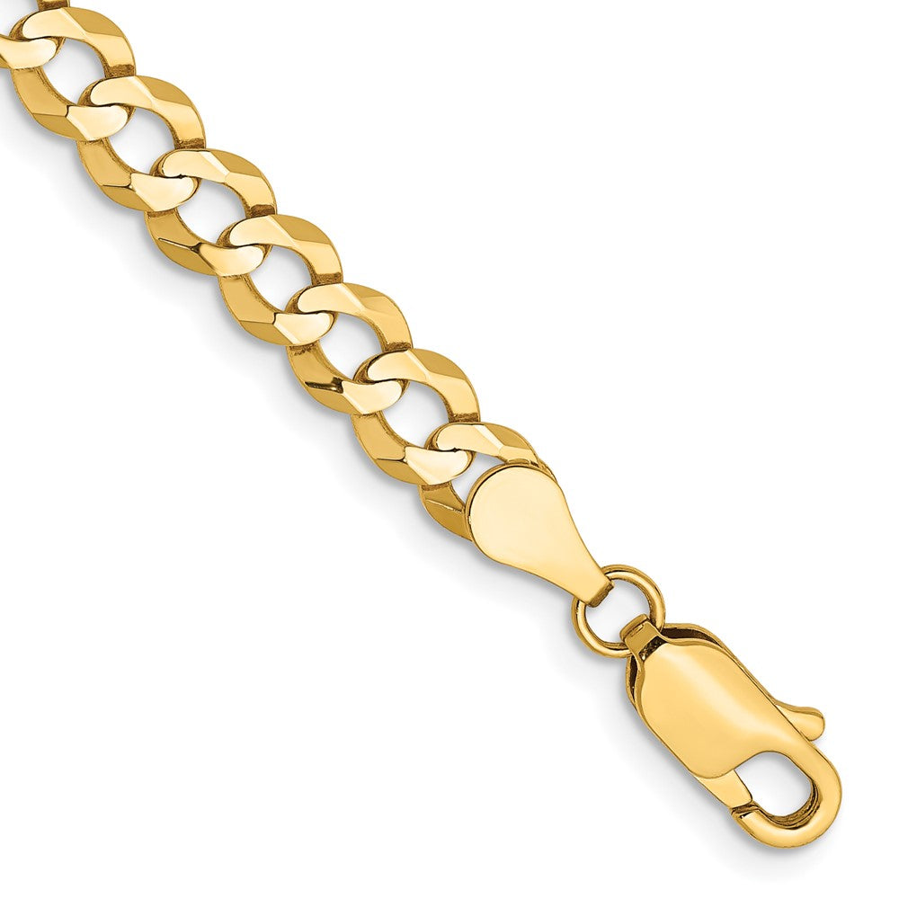 14K 7 inch 4.7mm Lightweight Flat Cuban with Lobster Clasp Bracelet