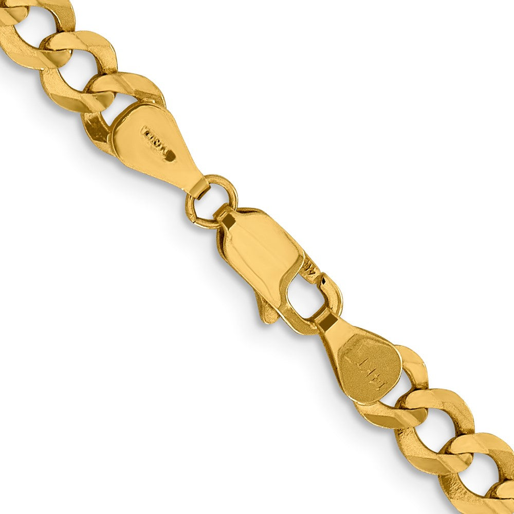 14K 24 inch 5.9mm Lightweight Flat Cuban with Lobster Clasp Chain