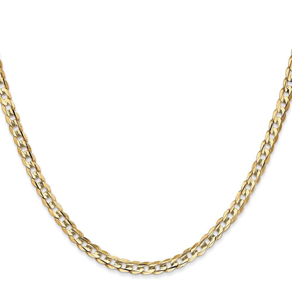 14K 16 inch 3.8mm Open Concave Curb with Lobster Clasp Chain