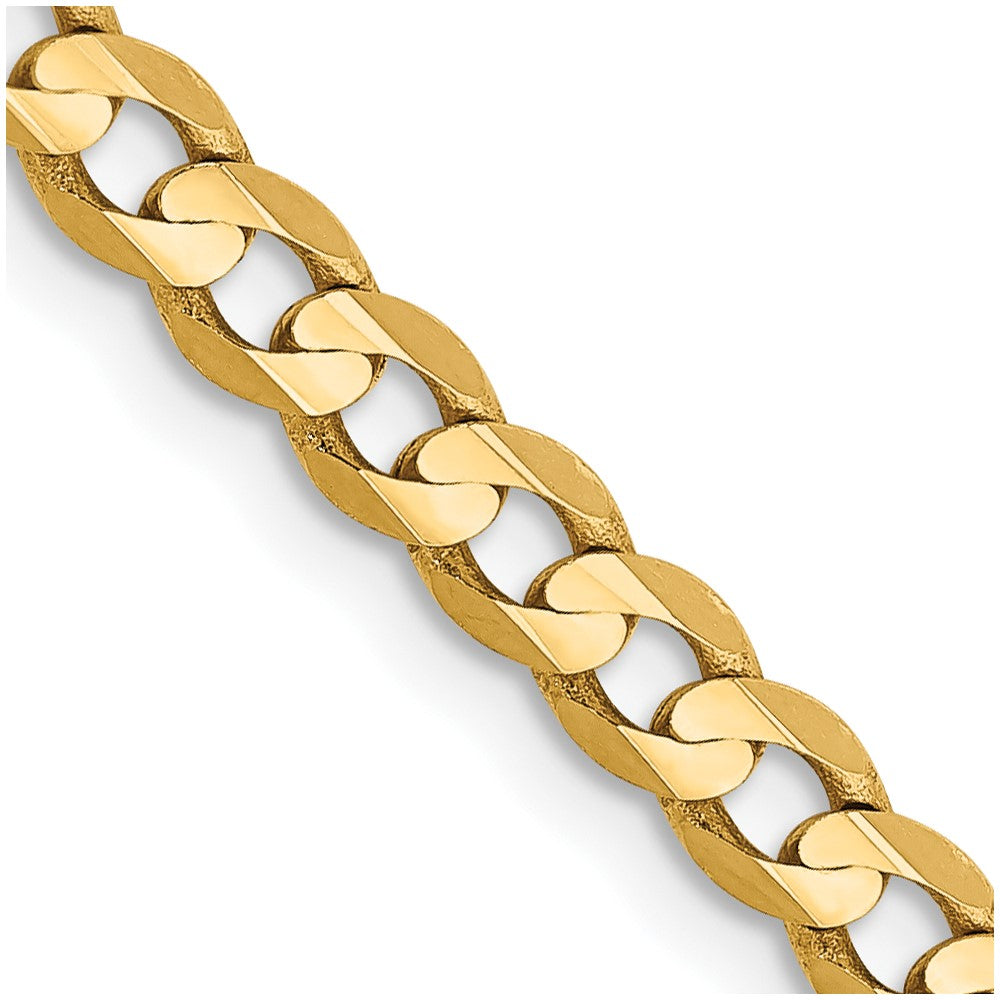 14K 16 inch 3.8mm Open Concave Curb with Lobster Clasp Chain