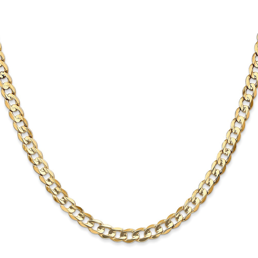 14K 18 inch 4.5mm Open Concave Curb with Lobster Clasp Chain