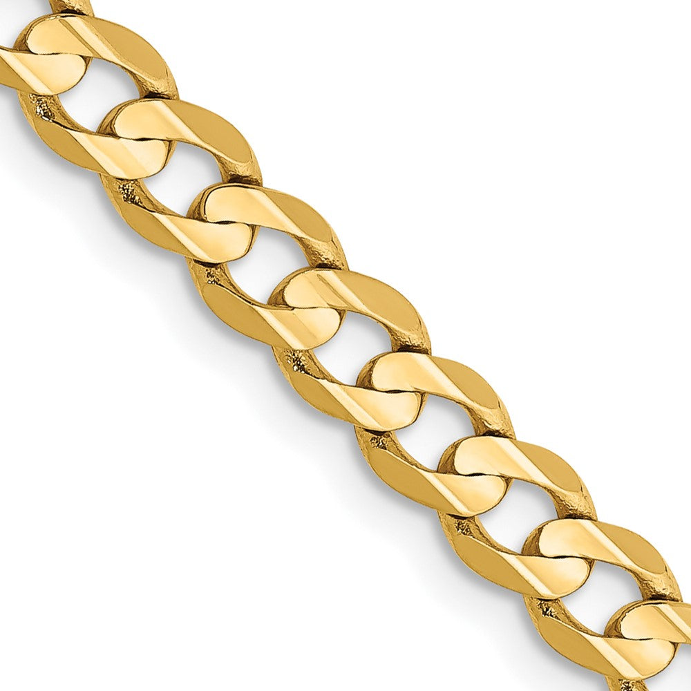 14K 22 inch 4.5mm Open Concave Curb with Lobster Clasp Chain