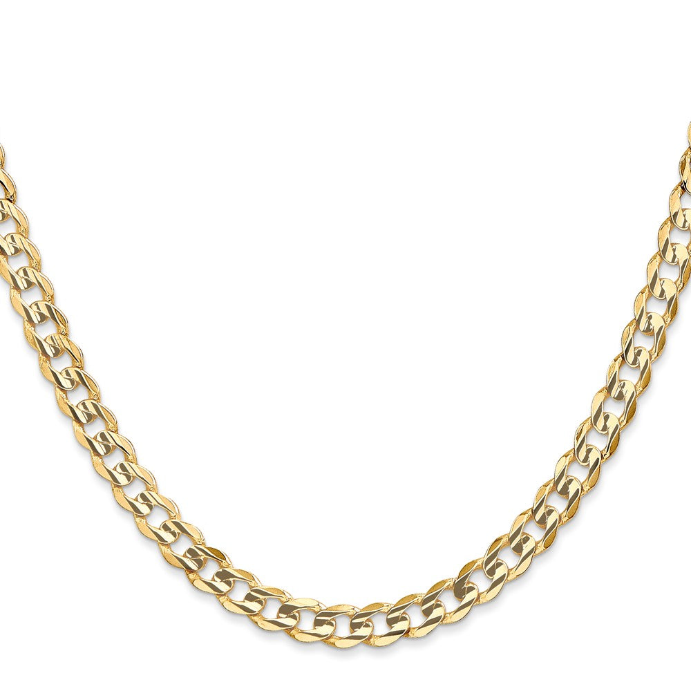 14K 18 inch 5.25mm Open Concave Curb with Lobster Clasp Chain