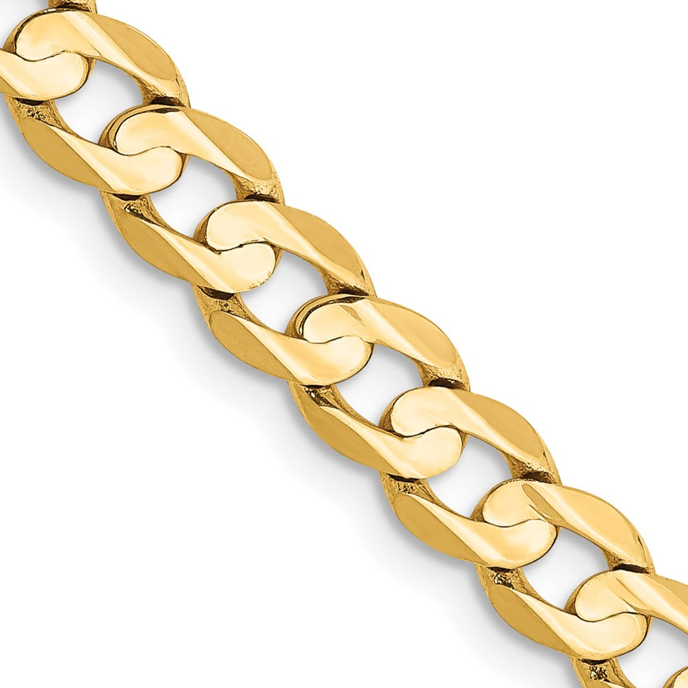 14K 22 inch 5.25mm Open Concave Curb with Lobster Clasp Chain