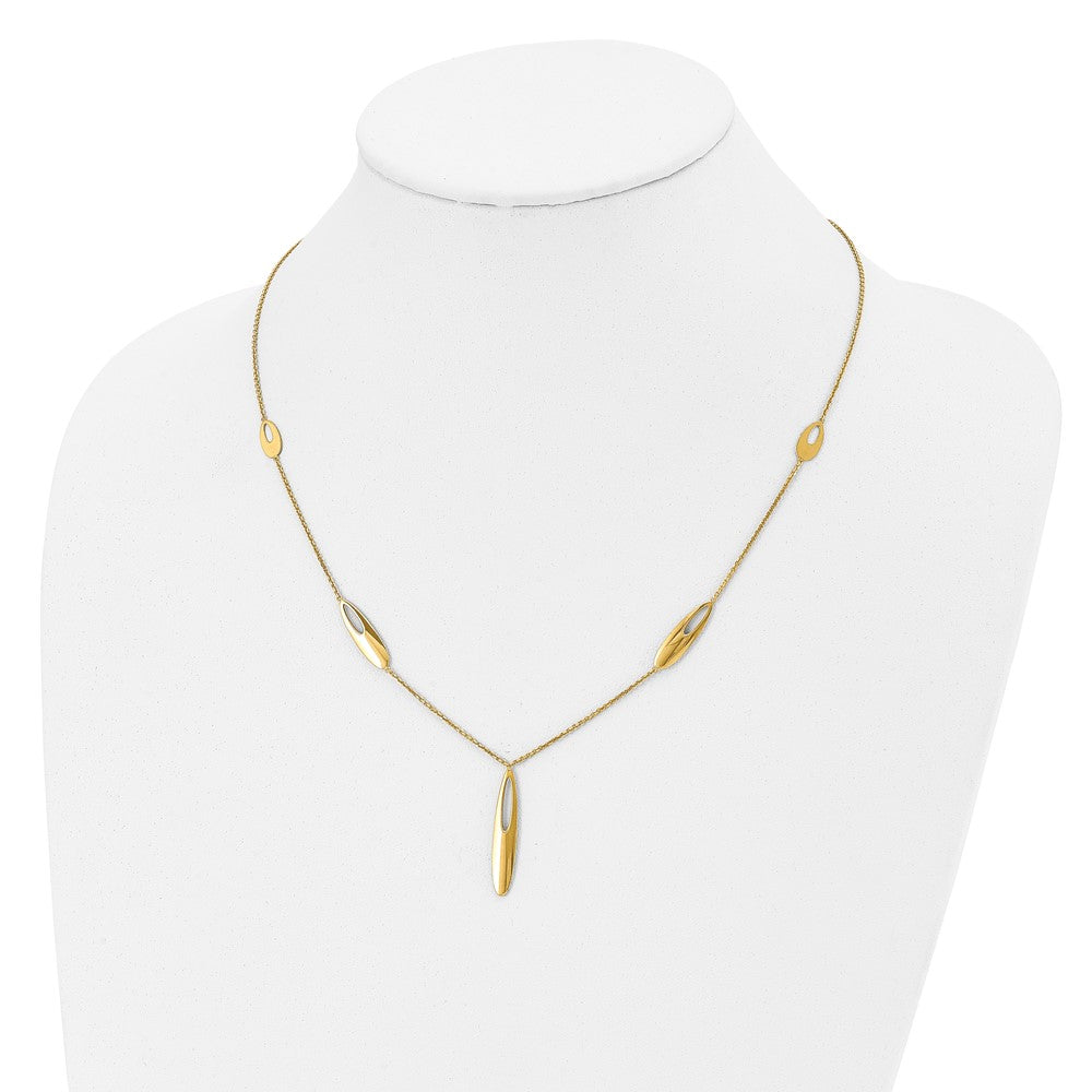 14K Polished w/2in ext. Necklace