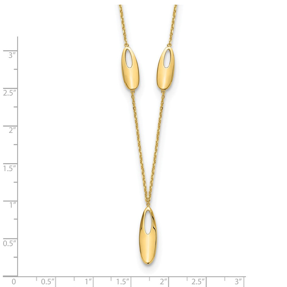 14K Polished w/2in ext. Necklace