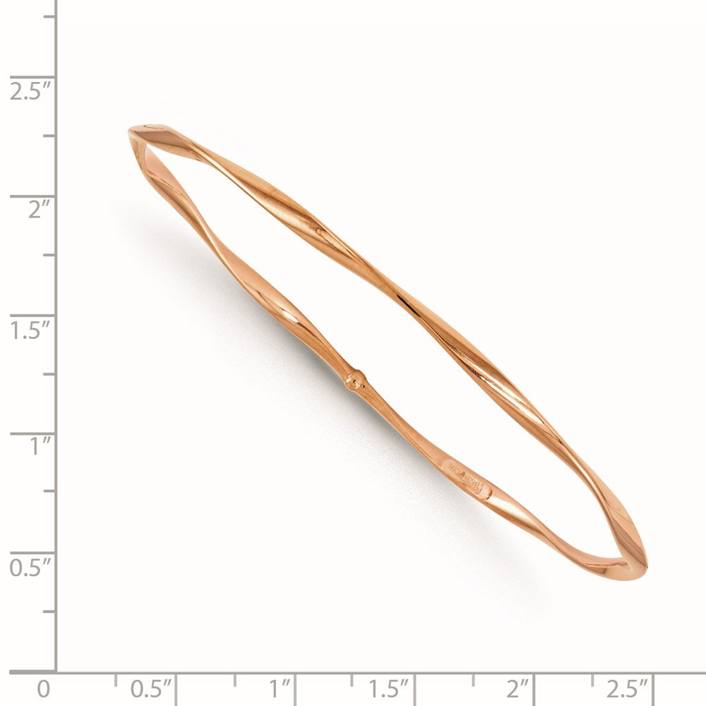 14K Rose Gold Polished Twisted Slip-on Bangle