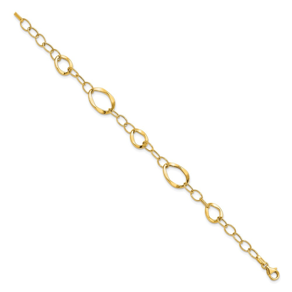 14K Polished Fancy Link Bracelet