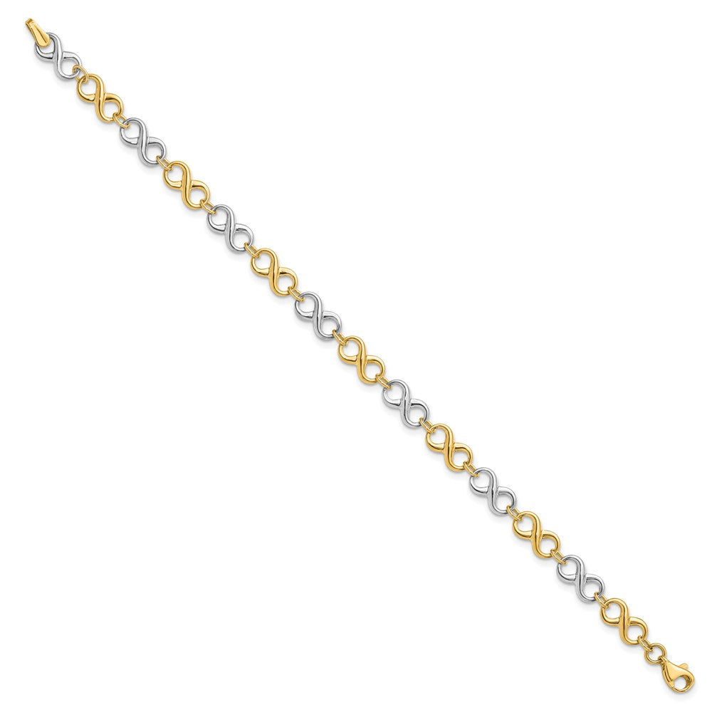 14K Two-tone Polished Bracelet