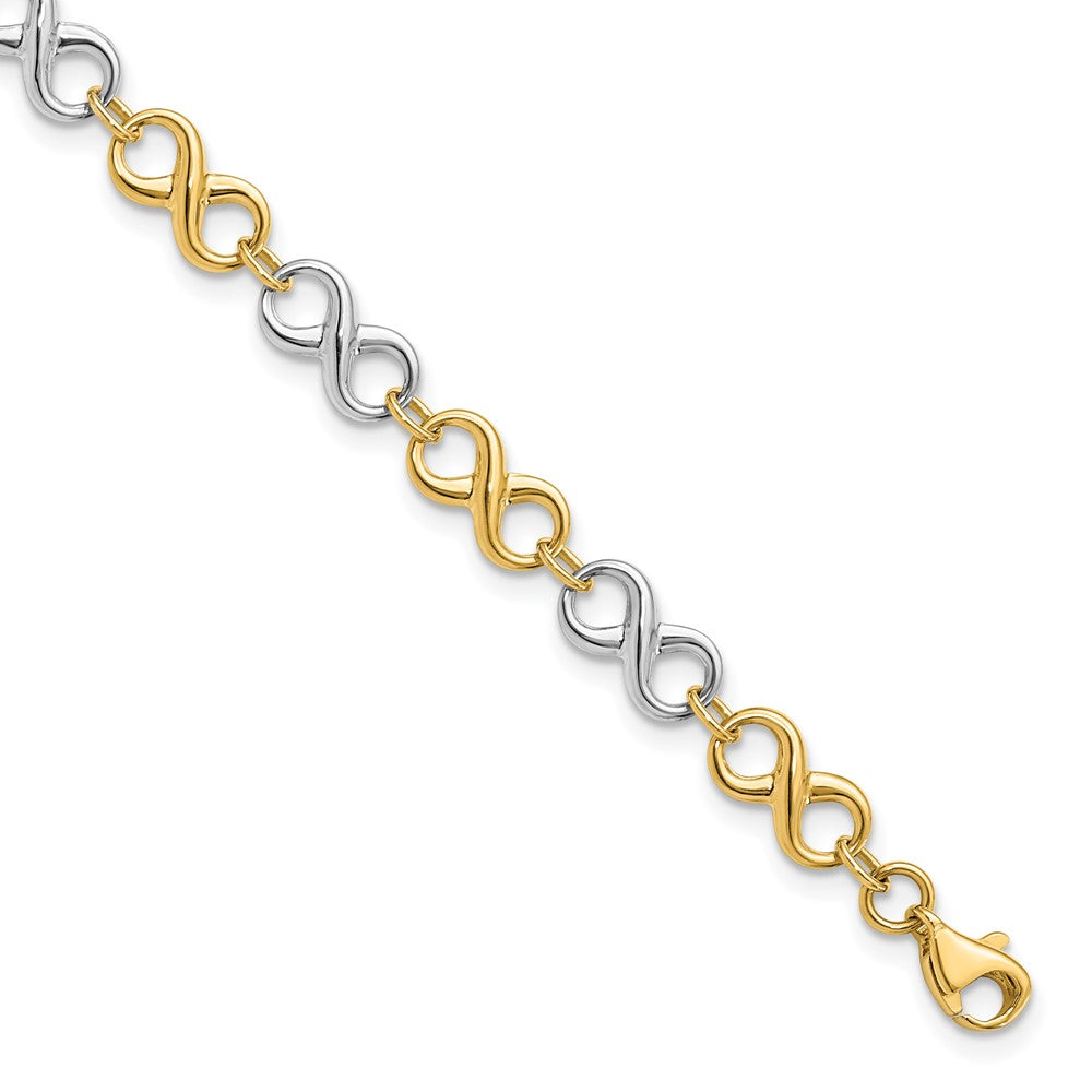 14K Two-tone Polished Bracelet