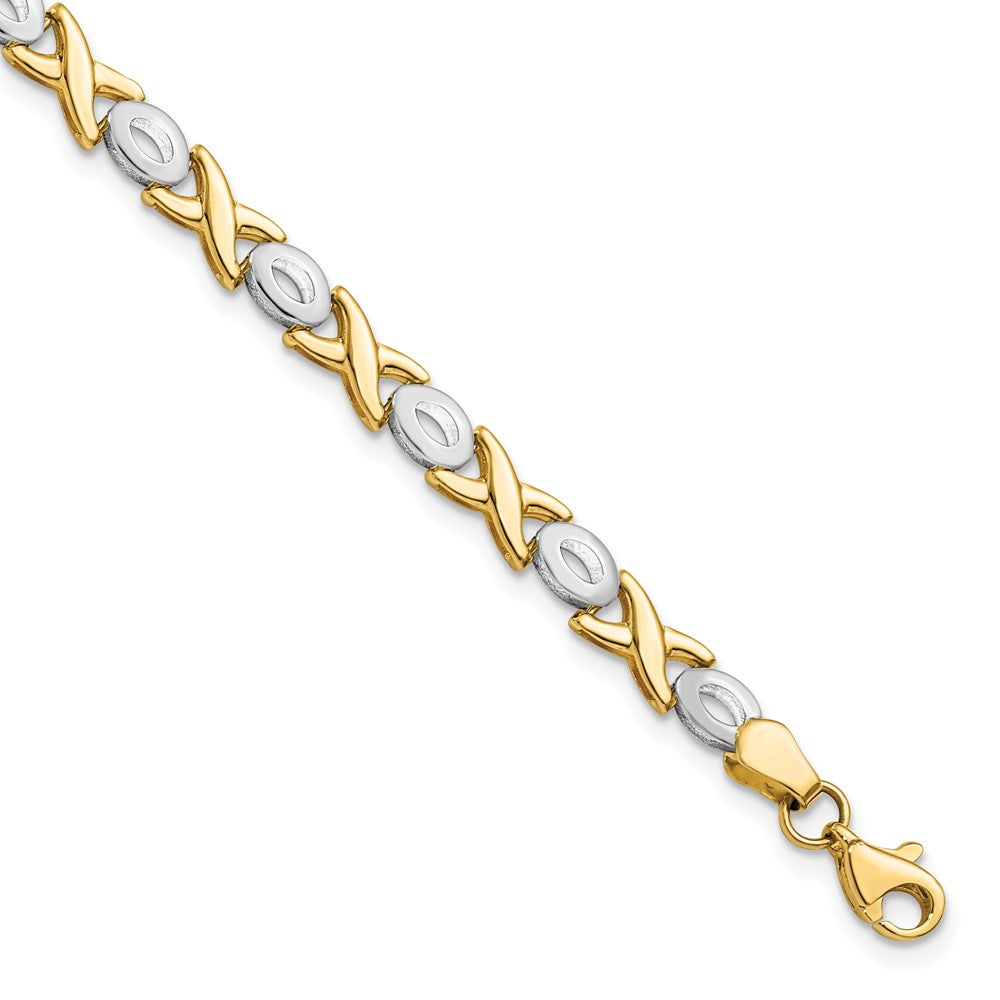 14K Two-tone Polished Bracelet