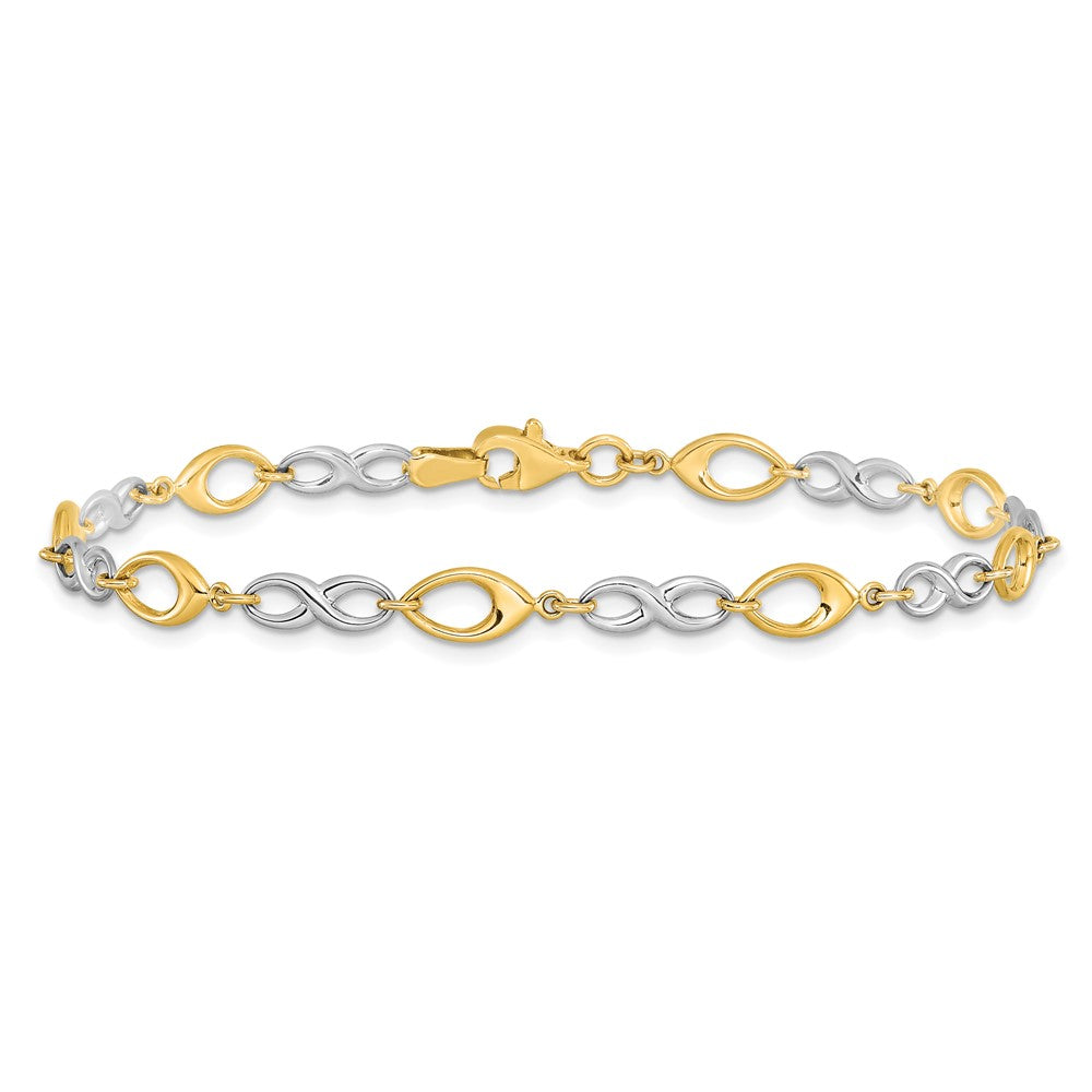 14K Two-tone Polished Bracelet