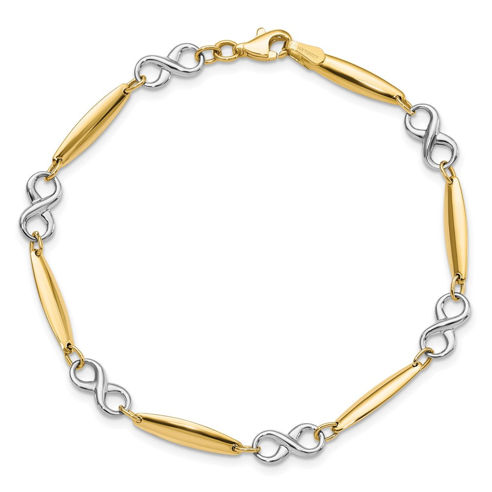 14K Two-tone Polished Bracelet