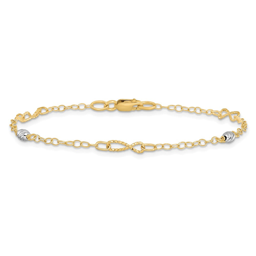 14K Two-tone Polished and D/C Bracelet