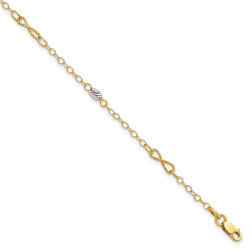 14K Two-tone Polished and D/C Bracelet