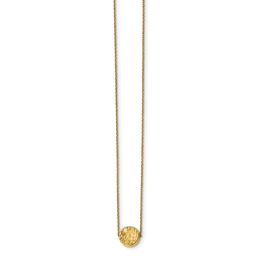 14K Polished D/C Round Necklace