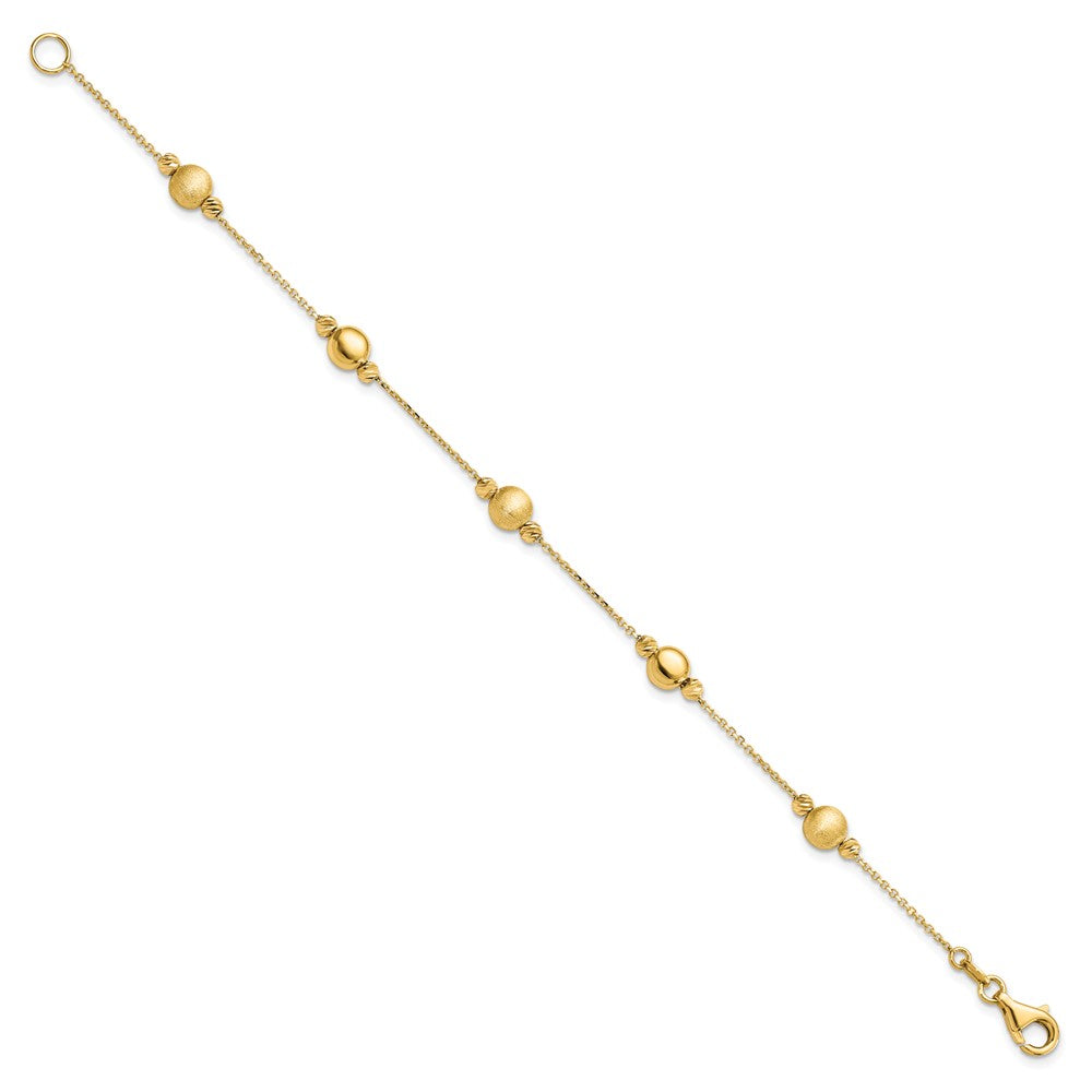 14K D/C Scratch Finish Polished Bracelet