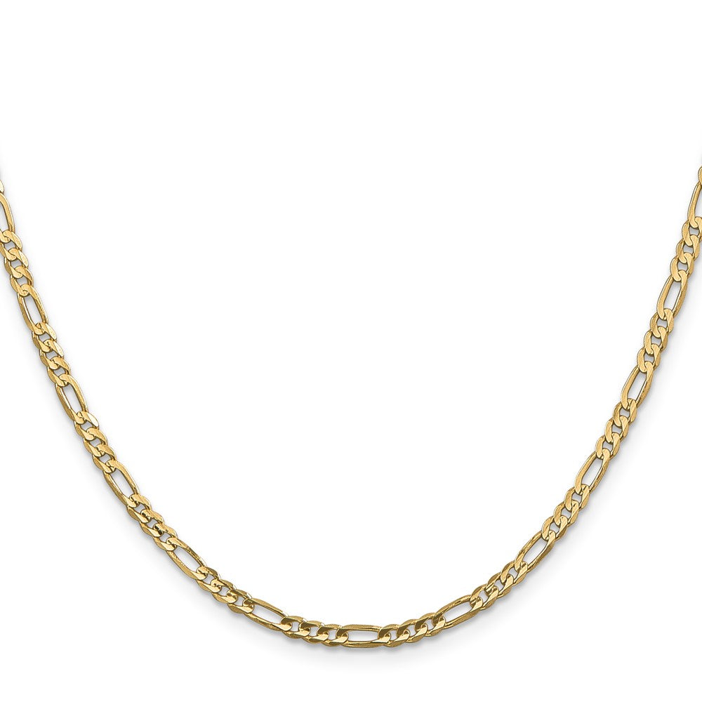 14K 24 inch 3mm Concave Open Figaro with Lobster Clasp Chain