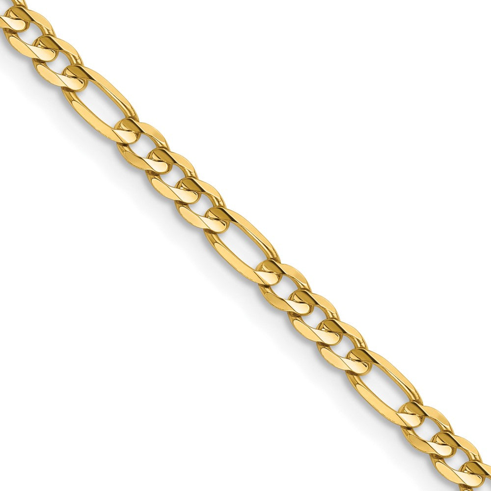 14K 24 inch 3mm Concave Open Figaro with Lobster Clasp Chain