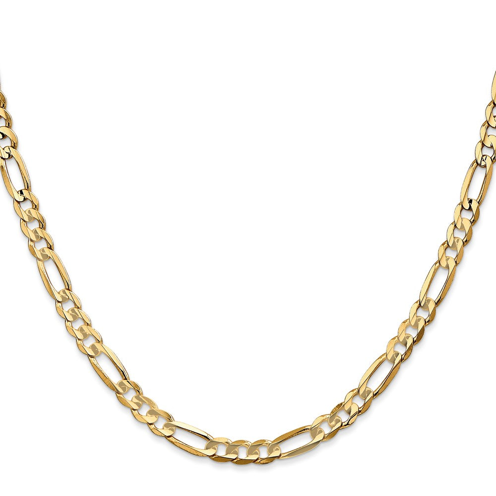 14K 24 inch 4.5mm Concave Open Figaro with Lobster Clasp Chain